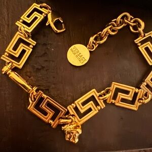 Versace Gold Greca Warm Gold Bracelet Authentic w/ proof